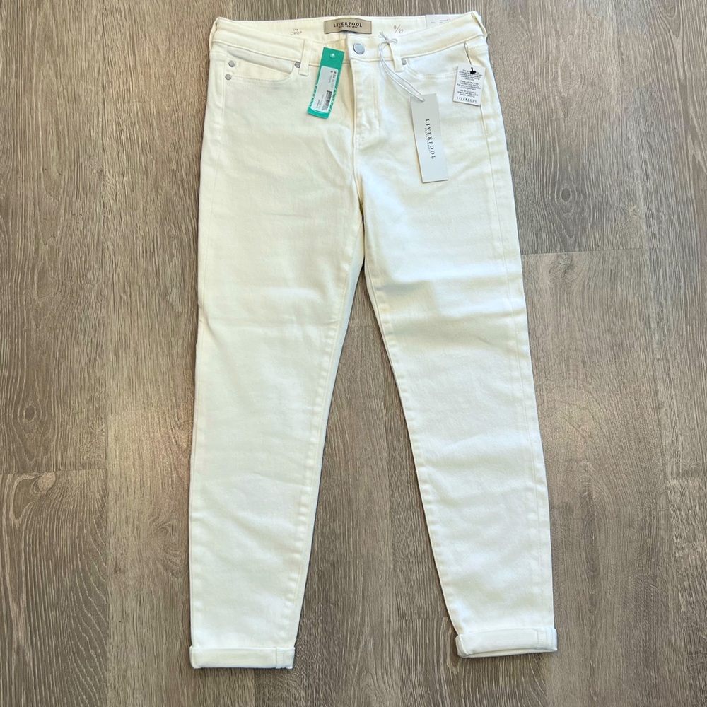 NWT Liverpool Jeans Company White Denim Skinny Jeans Size 8/29” Length